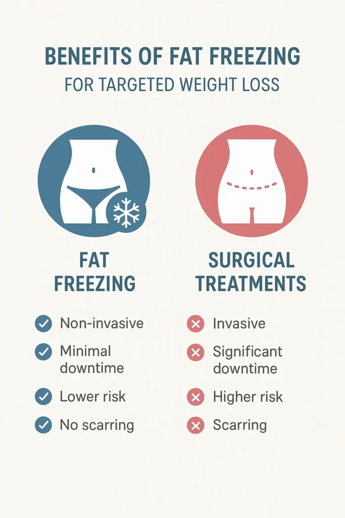 graphic showing the benefits of fat freezing Aylesbury