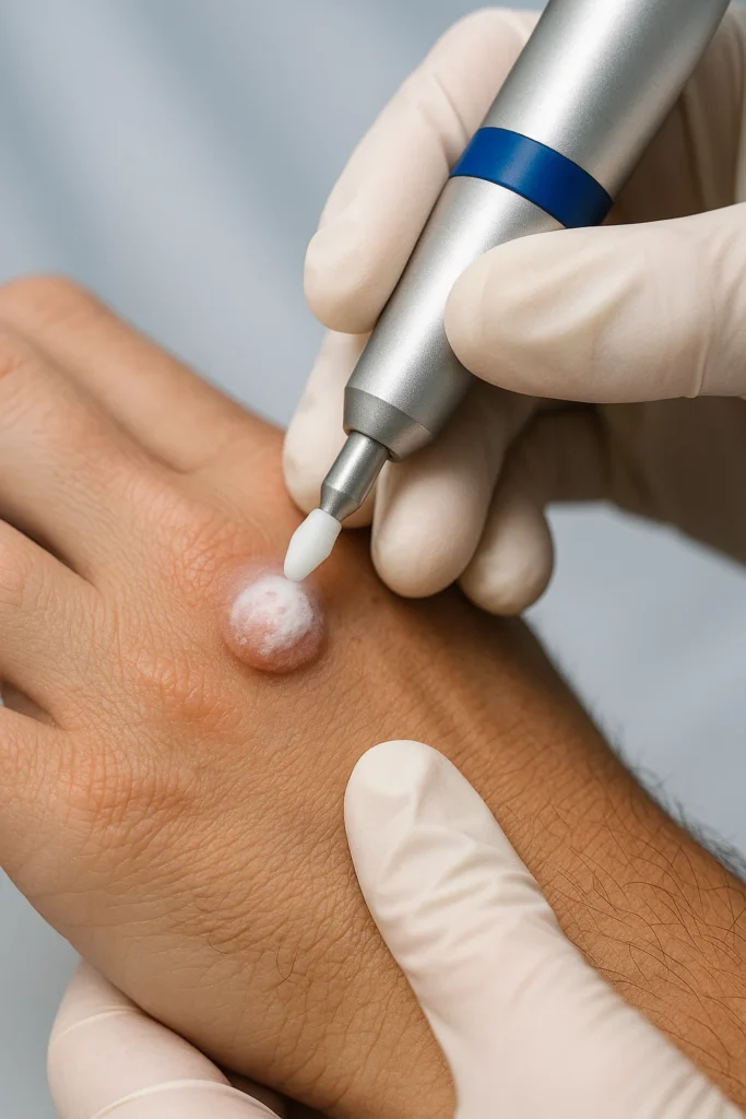 example of wart removal Aylesbury using cryopen