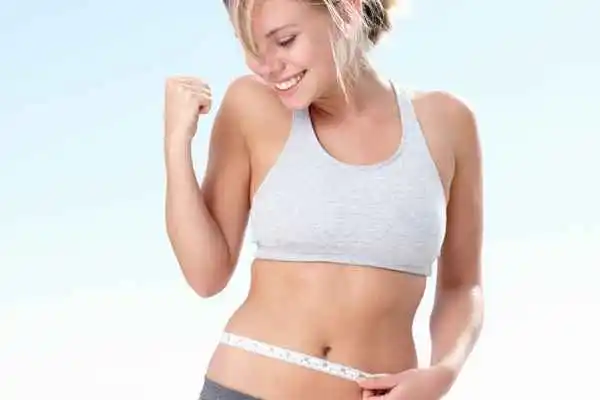 woman happy after fat reduction treatment Aylesbury