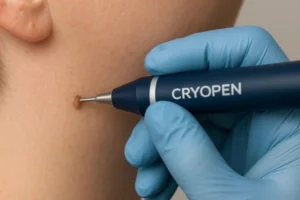 Person receiving skin tag removal Aylesbury